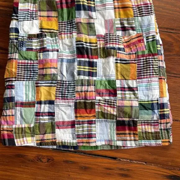 J. Crew CREWCUTS madras patchwork plaid sleeveless dress sz M - Picture 3 of 5